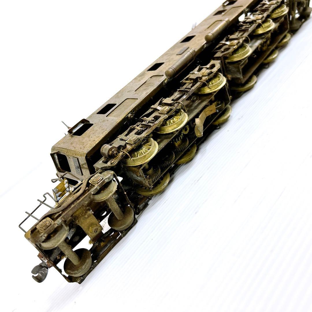 【希少】国鉄EF58 21号機 電気機関車模型／金属製・展示台＆架線柱付き