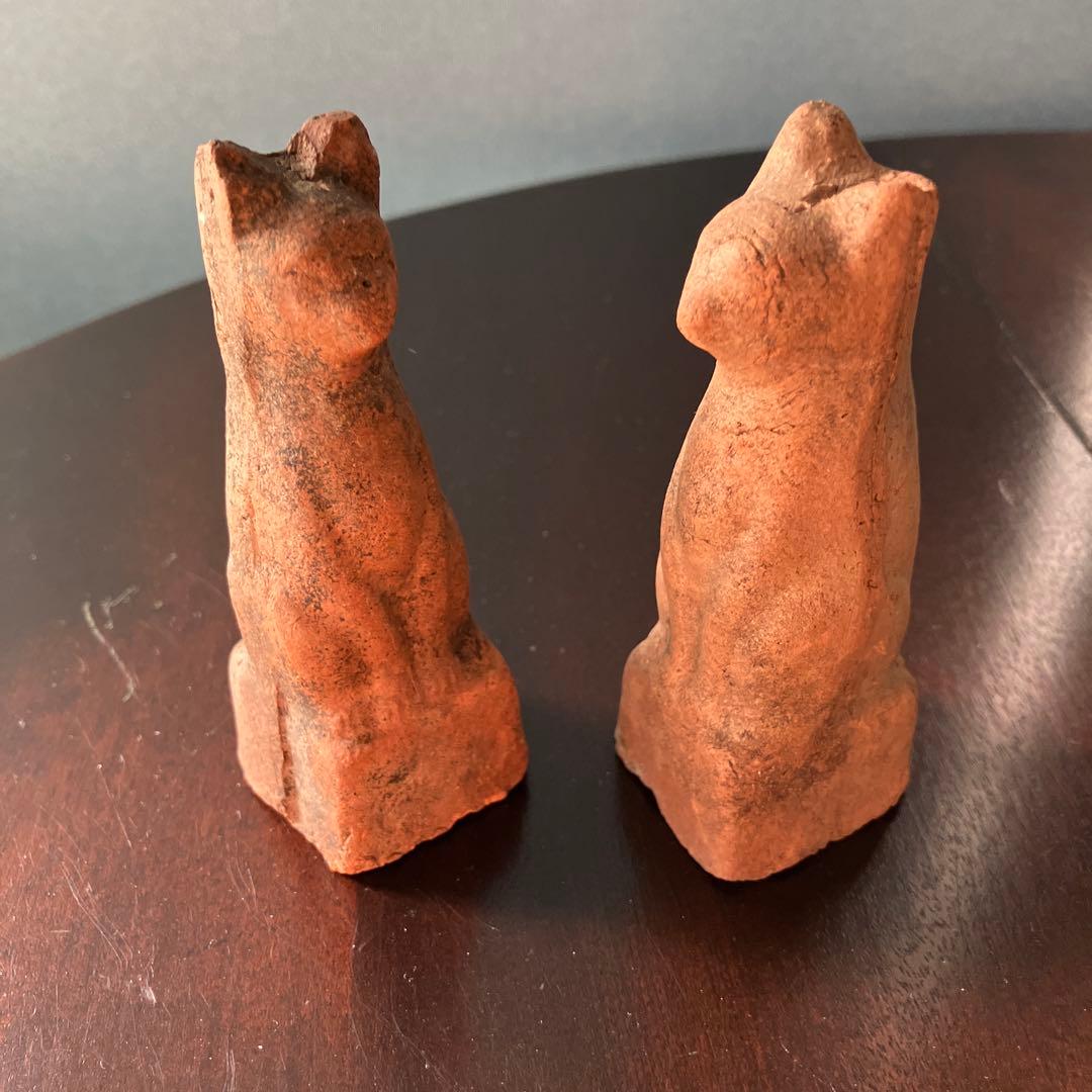 お稲荷さん 今戸焼鉄炮狐2体 土人形 郷土玩具 民芸 てっぽう狐 - メルカリ