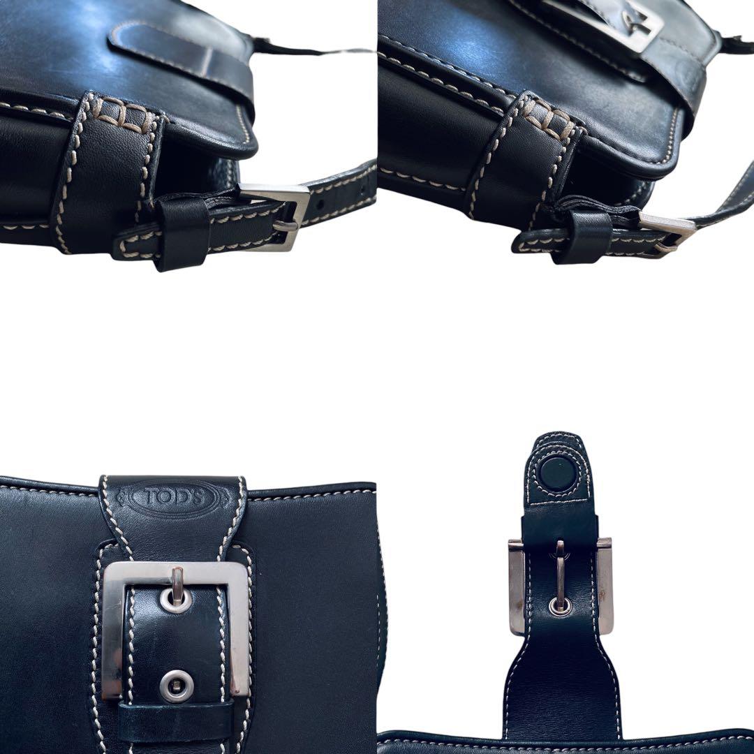 TOD'S トッズ【美品】ベルトバックル レザーショルダーバッグ ビンテージ