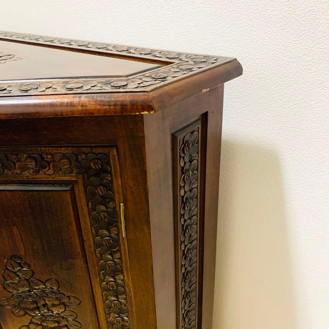 木彫刻 チェスト 引き出し 4段 サイドボード キャビネット