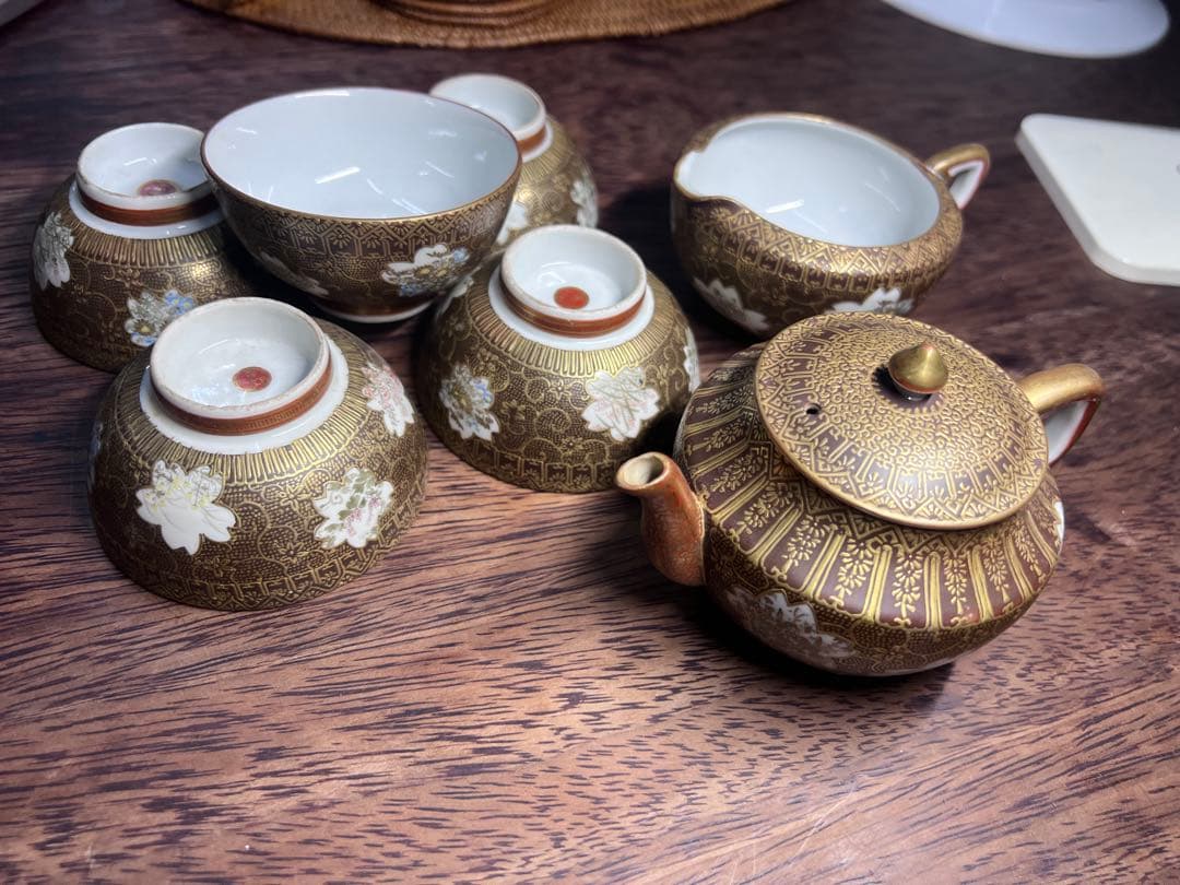 明治九谷焼茶器セット（急須・湯冷湯呑み5個） 九谷焼 茶器セット