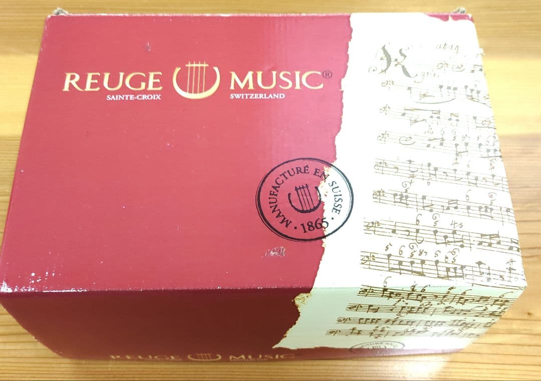 ヴィンテージREUGEリュージュ72弁オルゴール Ｍemory リーフ型象篏細工