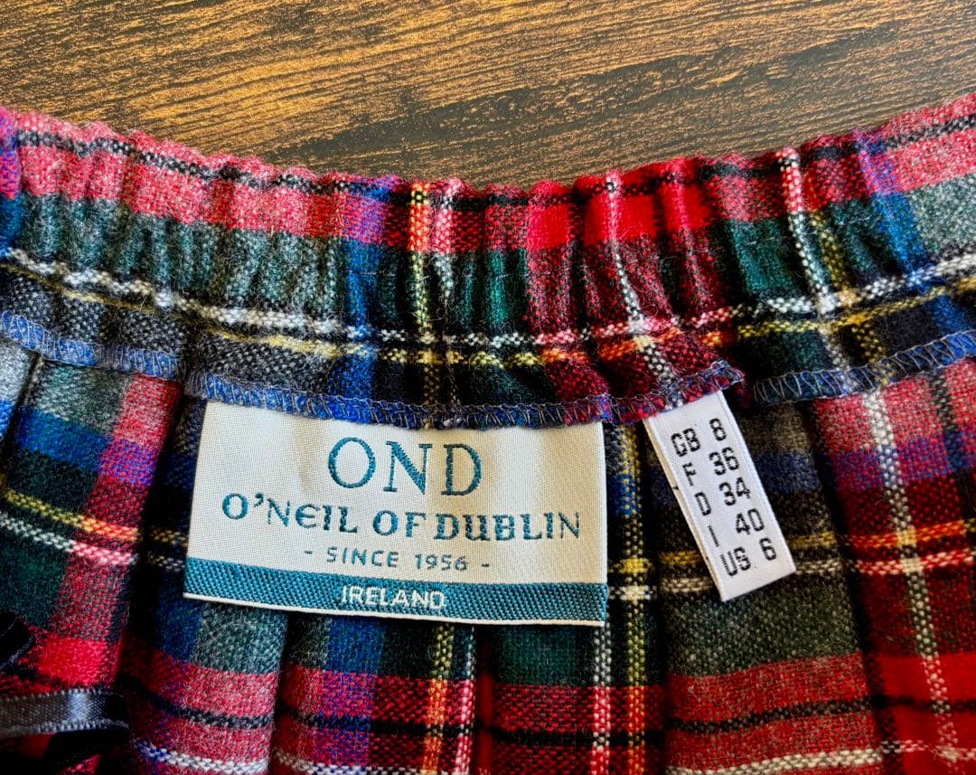 O 'Neil of Dublin ウールミックスキルトスカート ミモレ・半端丈