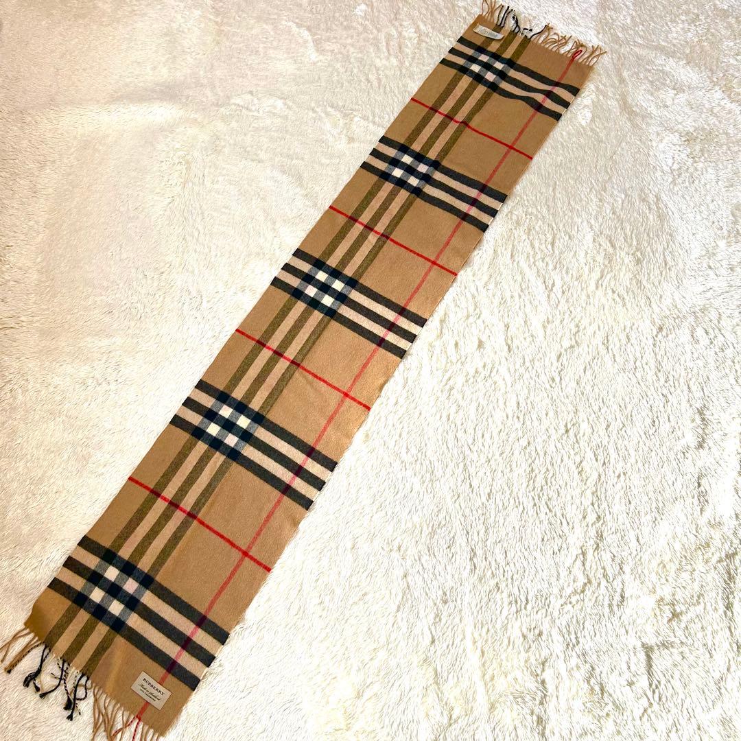 美品✨BURBERRY ハート柄 マフラー カシミヤ100% リバーシブル メガ