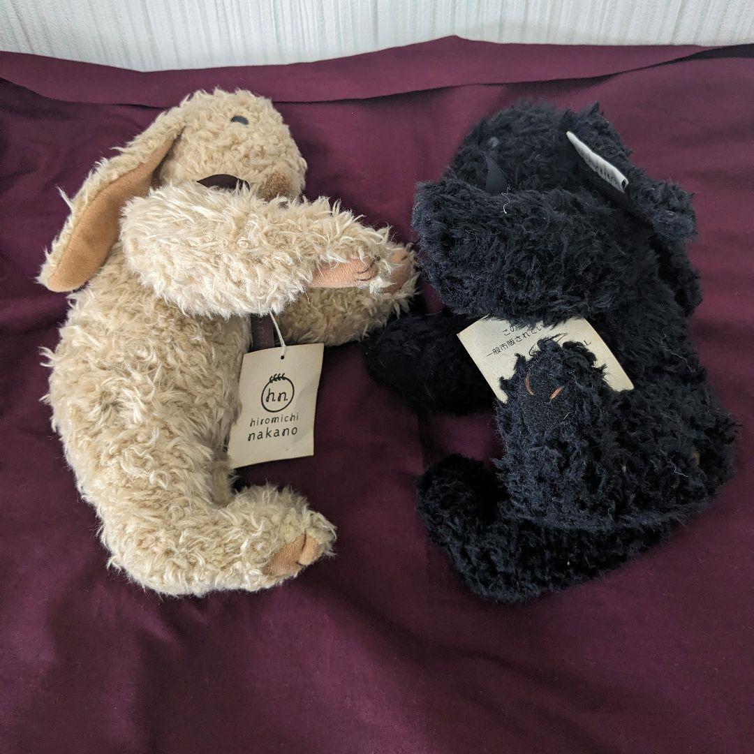 ヒロミチナカノ うさぎ ぬいぐるみ 茶と黒 - メルカリ