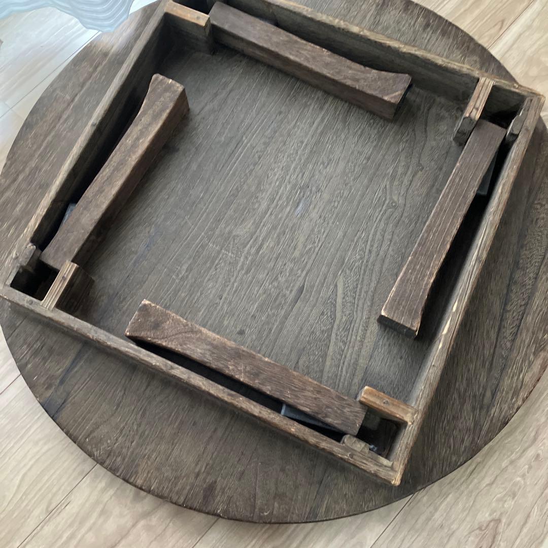 木製円形座卓 ダークブラウン 約75cm - メルカリ