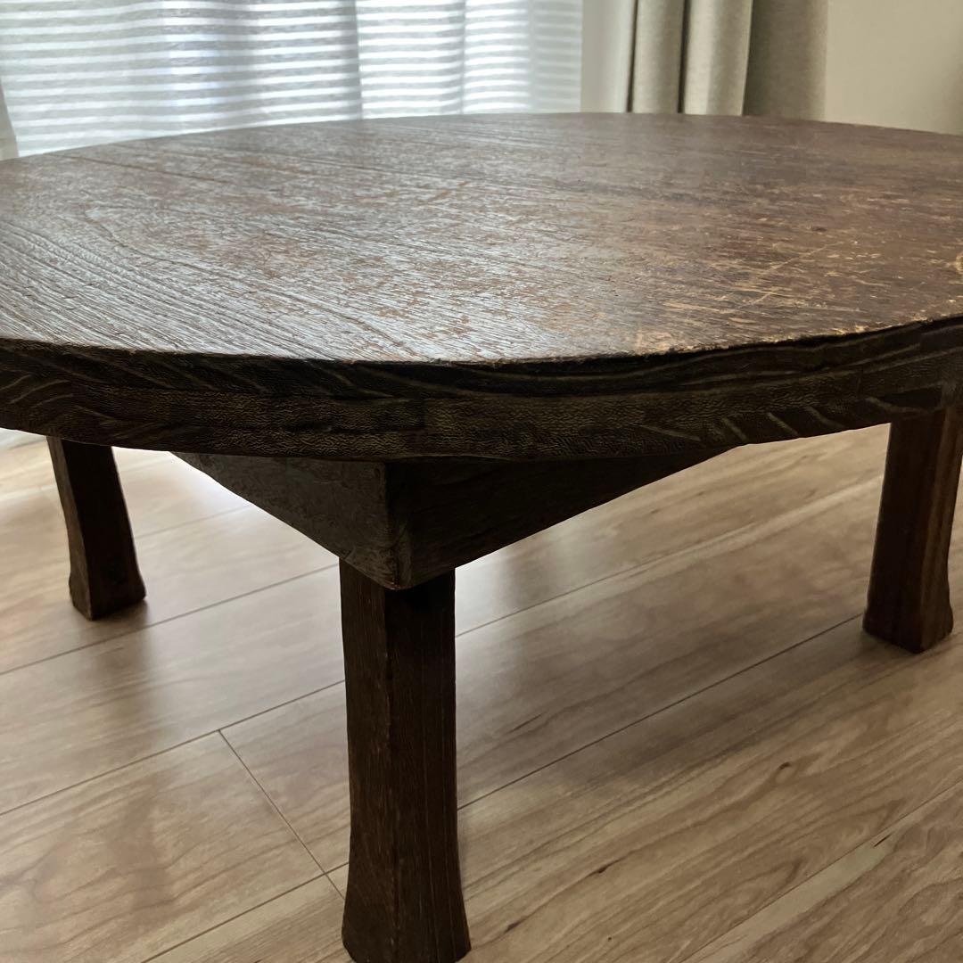 木製円形座卓 ダークブラウン 約75cm - メルカリ