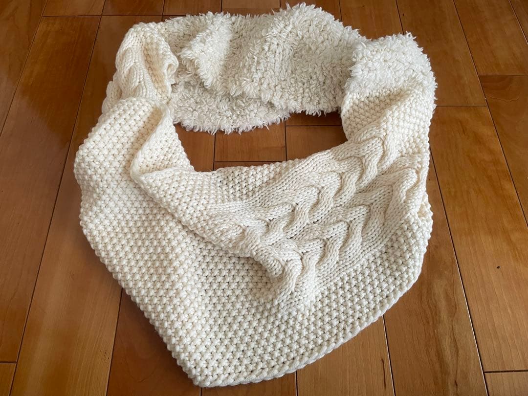 定価5.5万 ma'ry'ya マリア ホワイト ニット スヌードと帽子 セット