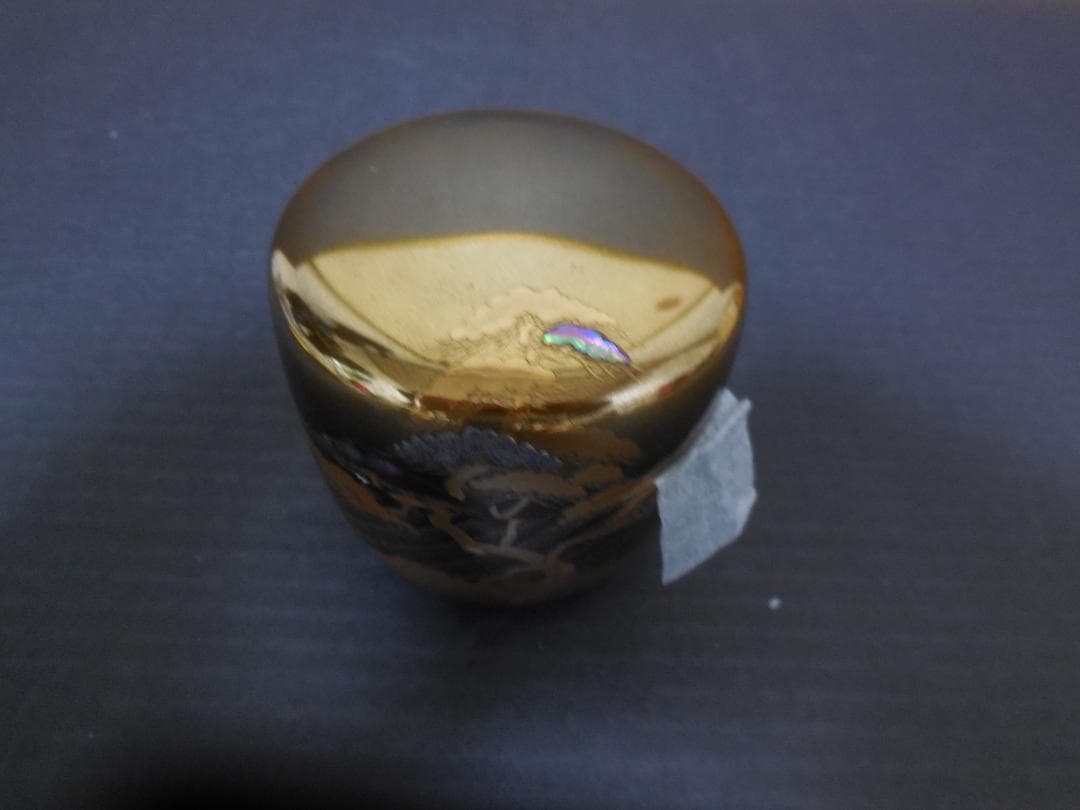 茶道具 中村宗尹 作 棗 甲金蒔地 松波蒔絵 共布・共箱・しおり