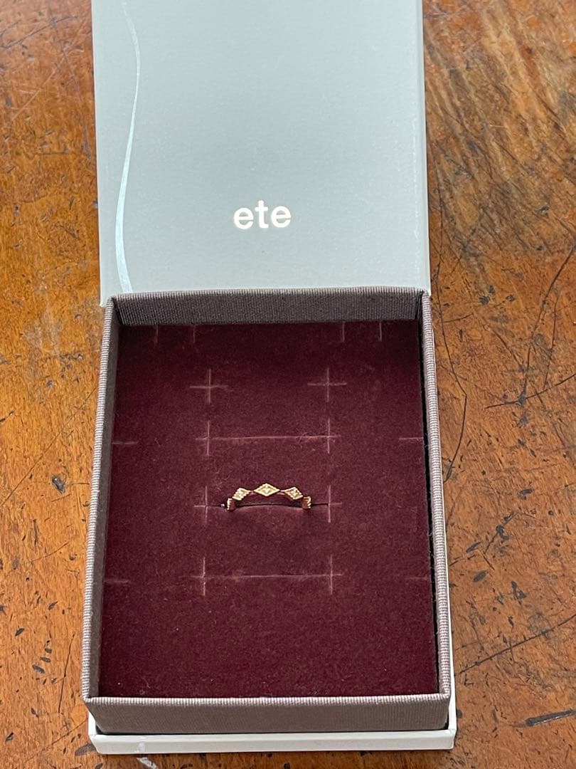 ete ピンキーリング　K10 ダイヤモンド0.02カラット　3号