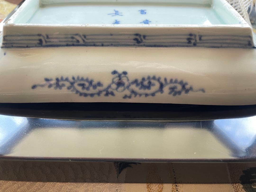 古伊万里　長皿　角皿　蛸から草