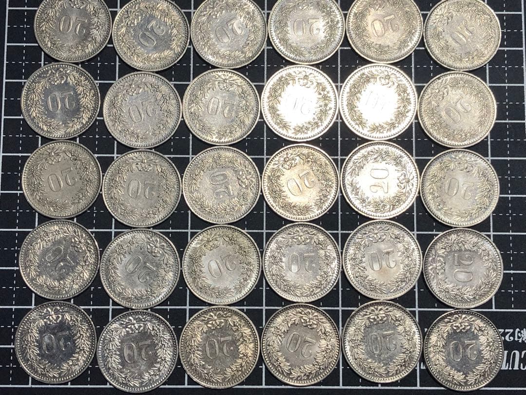 4005【スイス】1955-2015年20サンチーム 硬貨 年号別揃い 57枚