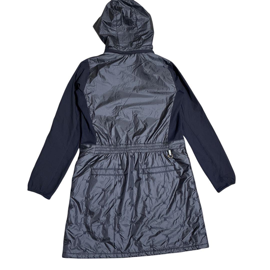 マンシングウェア　フード付きダウンワンピース　ネイビー　フード取り外し　L