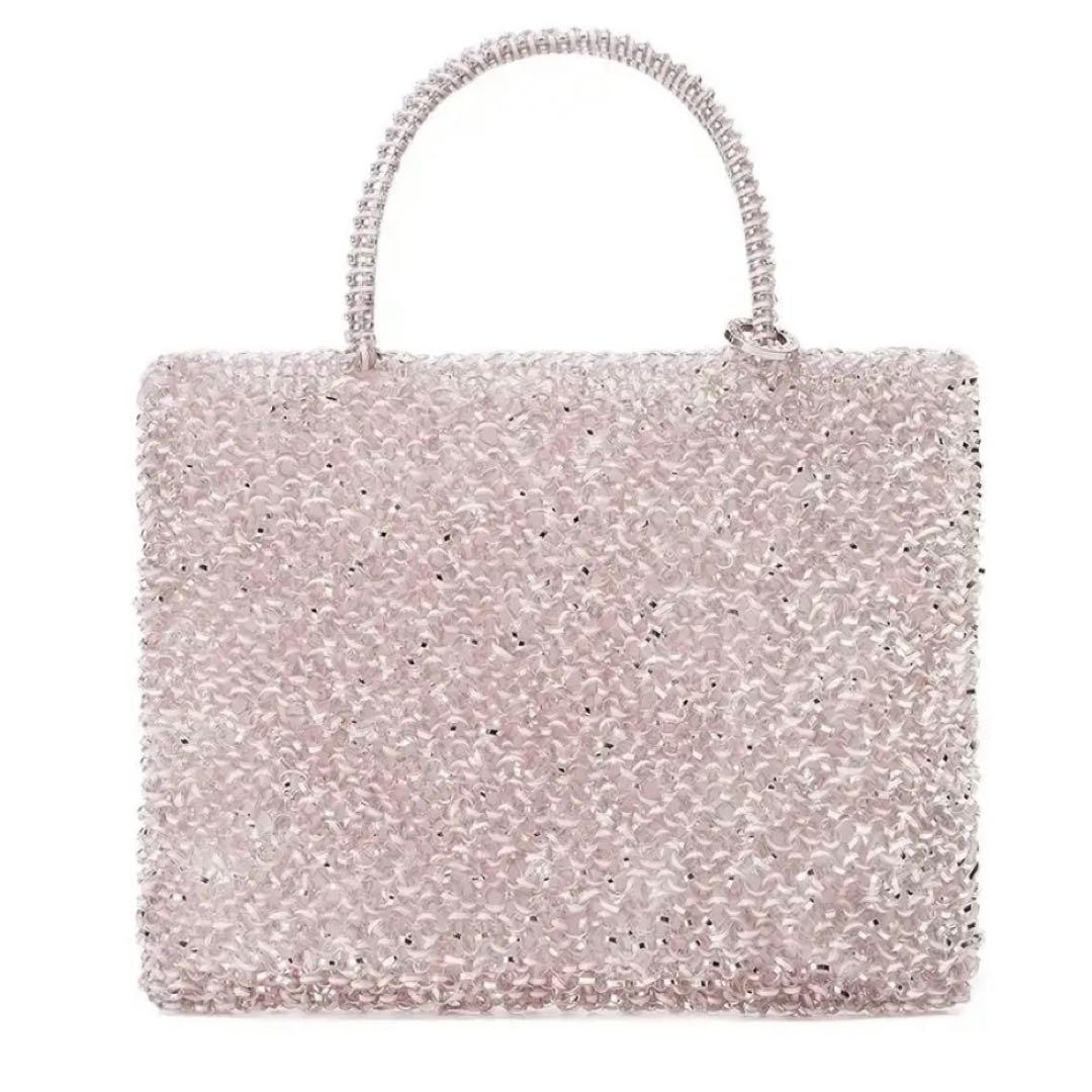 【美品】ANTEPRIMA スタンダードスクエア ミディアム ピンクシルバー