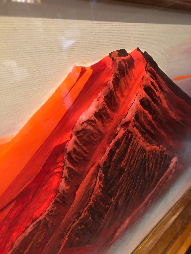 百瀬善明作　赤富士　開運