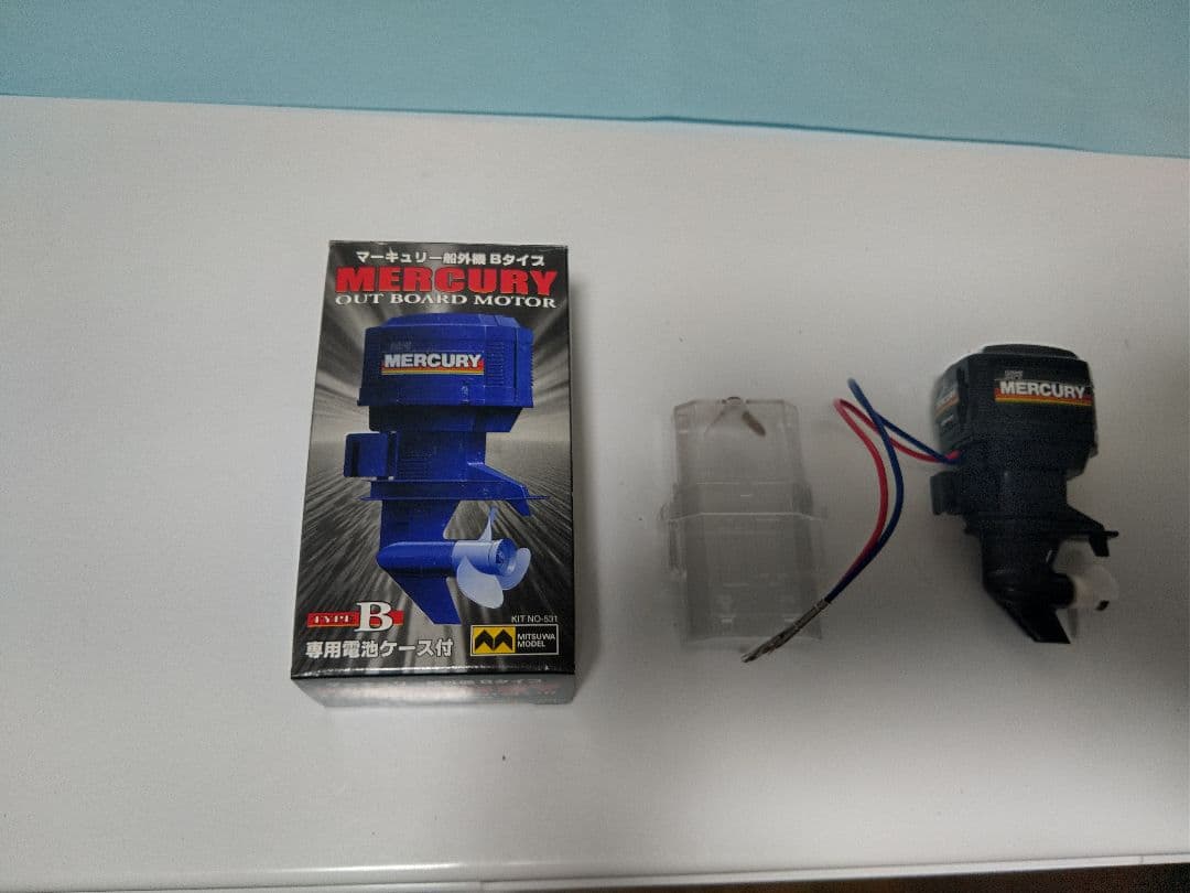 【ワンオフ】HO 和船　漁船　船外機　マーキュリー　モーター付　ストラクチャー