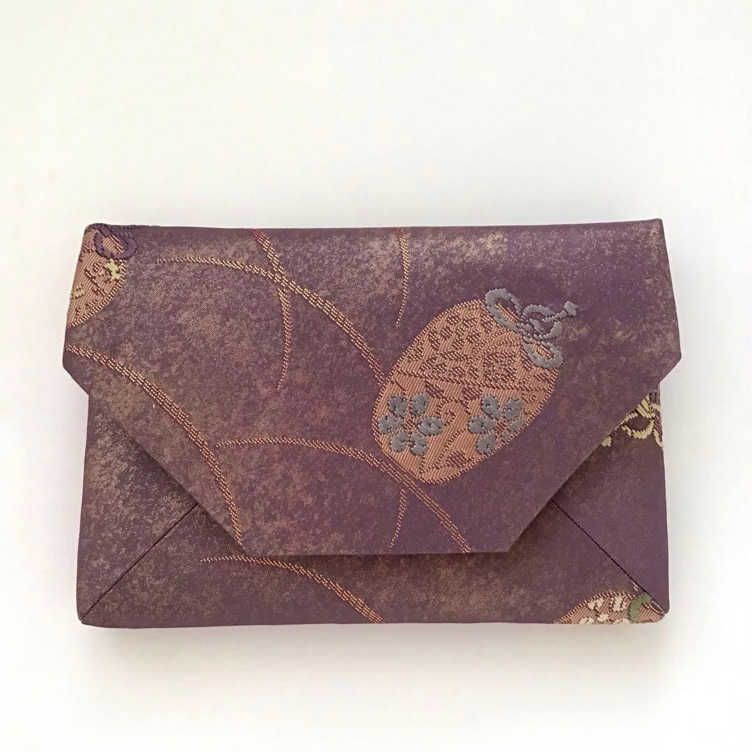 袋帯 結婚式バッグ 数寄屋袋 茶道 初釜 仕覆 未使用正絹袋帯 リメイク