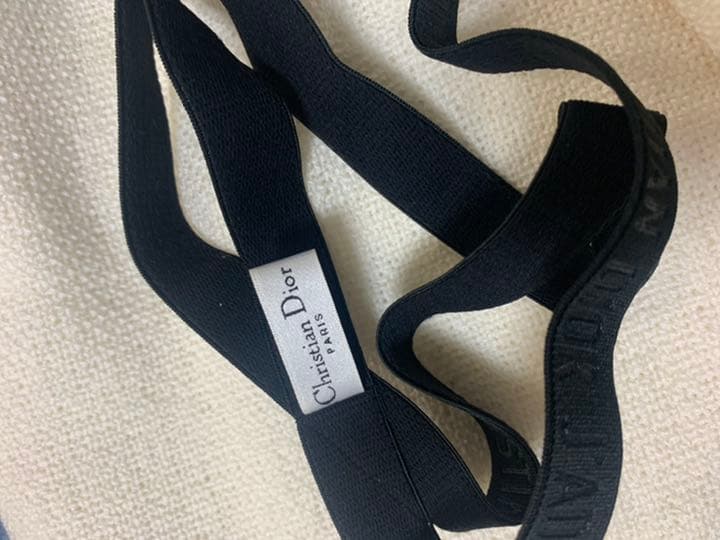 Dior ヘアバンド Dior ロゴ刺繍 ヘアバンド カチューシャ ネイビー