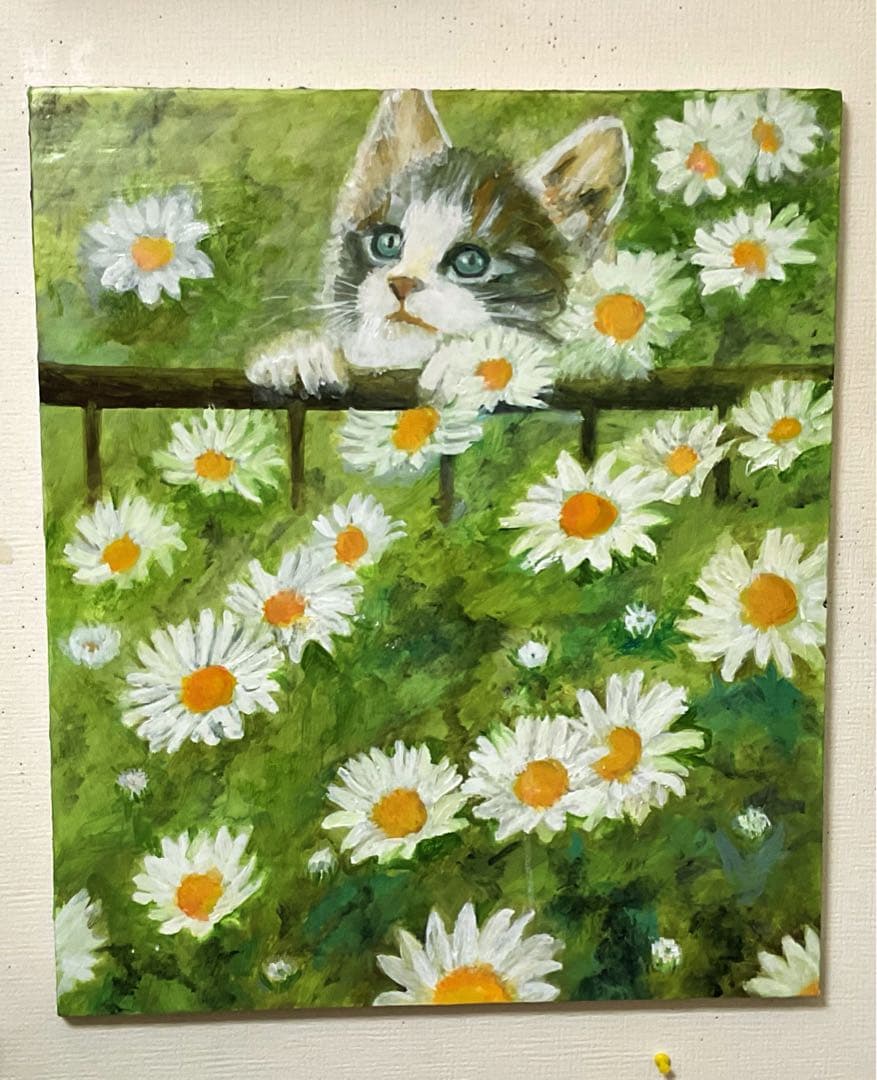 油彩画　「　お花畑でかくれんぼ 　」　原画　F10号