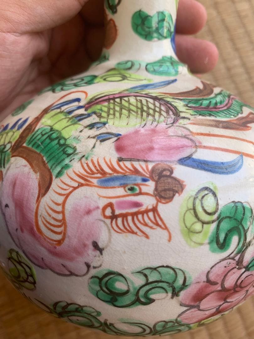 中国清時代五彩花瓶