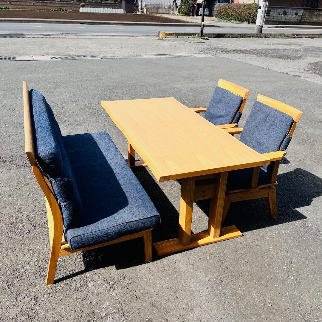 東京インテリア 藍花 ダイニングセット 4点 ウィドゥ・スタイル ベンチタイプ