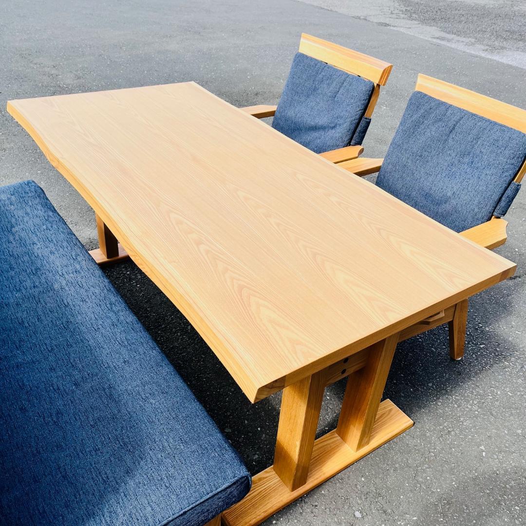 東京インテリア 藍花 ダイニングセット 4点 ウィドゥ・スタイル ベンチタイプ