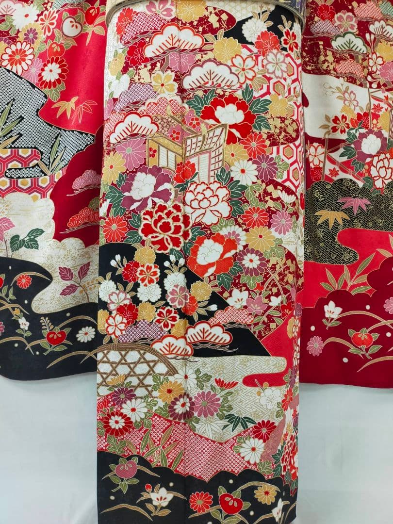 WA-Modern】正絹 京友禅 振袖3点セット(振袖袋帯長襦袢)