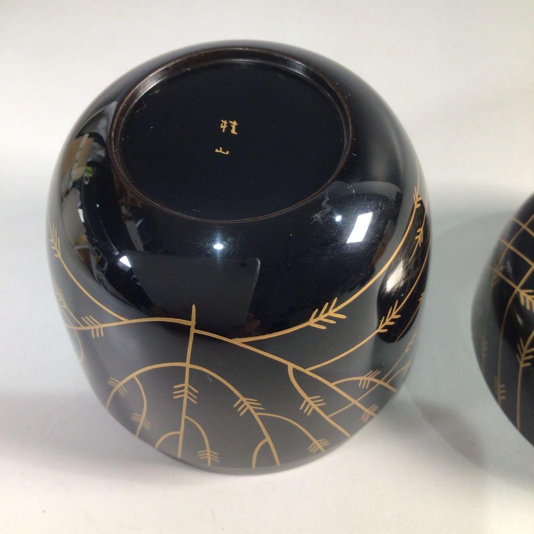 A956 棗 『平野桂山作』『金芽張柳蒔絵』『中棗』 共箱 茶道具