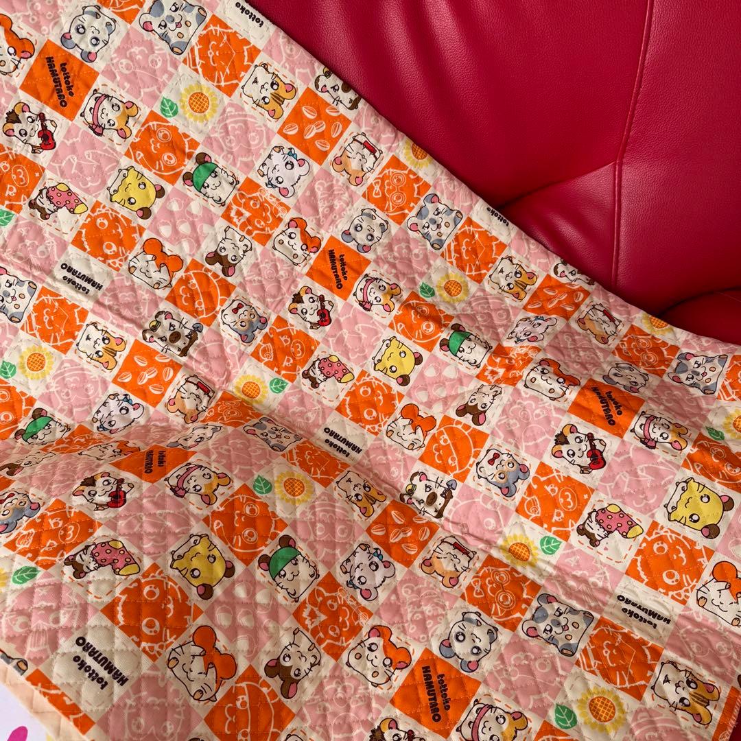 希少　レトロ　とっとこハム太郎　大きなキルト生地　約100×123cm