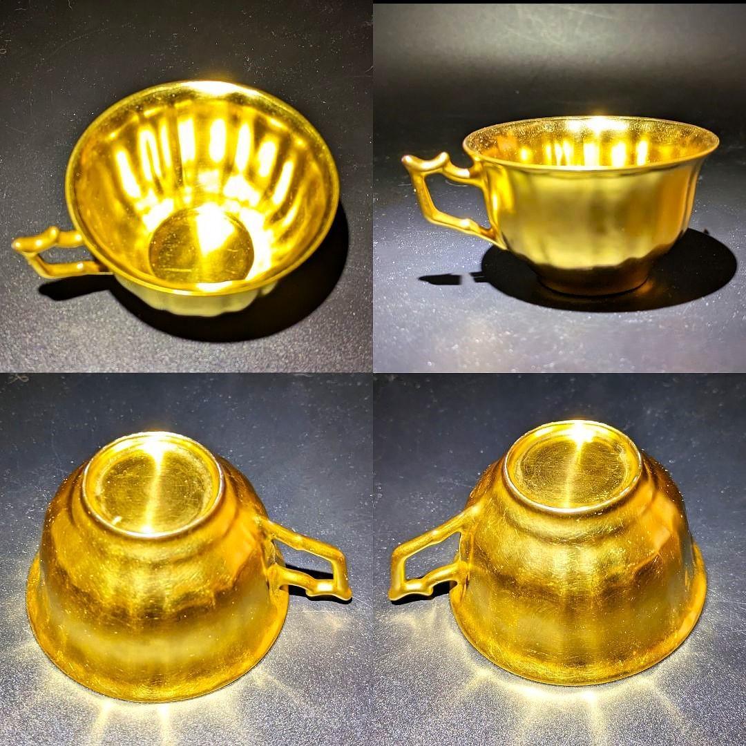 深淵なる金彩☆4個セット☆healey デミタスカップソーサー ゴールド