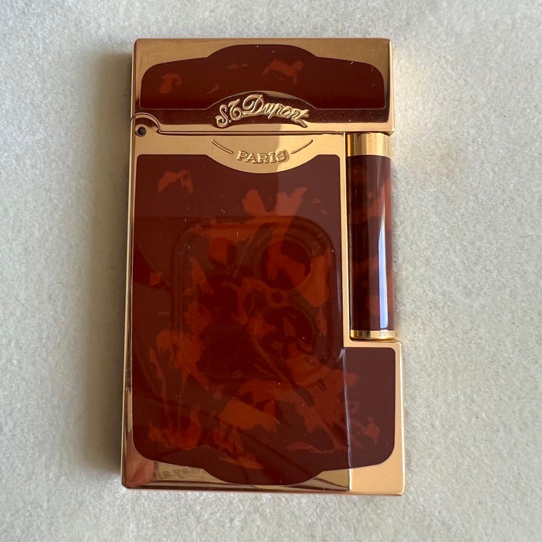 美品未使用 デュポン ライン2 マデューロ 茶色マーブル ダブルバーナー