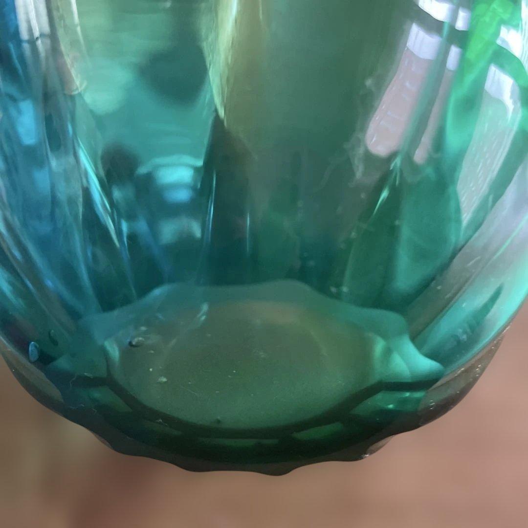 津軽びいどろ グリーンと青のガラス花瓶