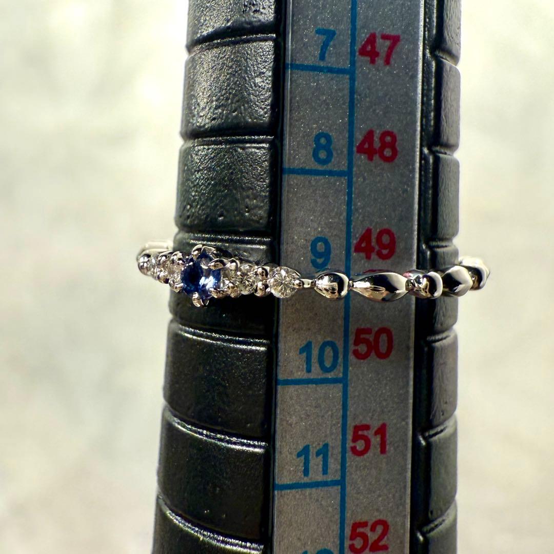 【鑑別カード付】ベニトアイト ダイヤモンド プラチナ リング 天然石 約9号