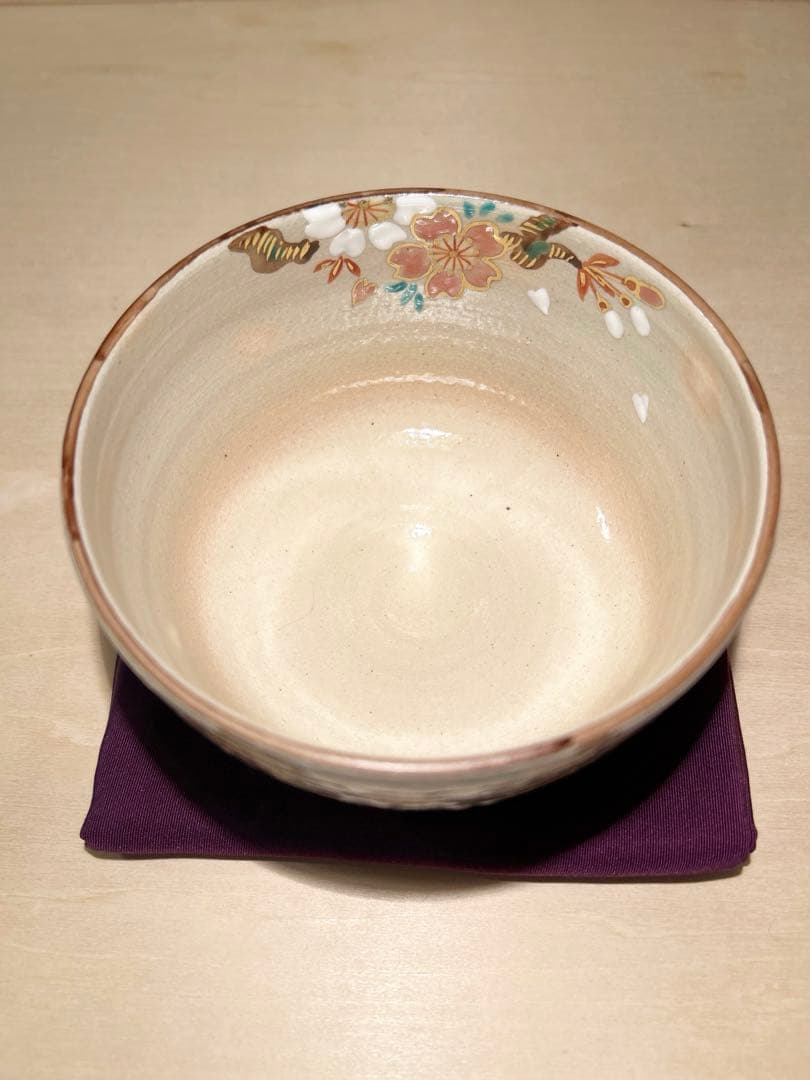 京焼 乾山写 桜の図 抹茶茶碗