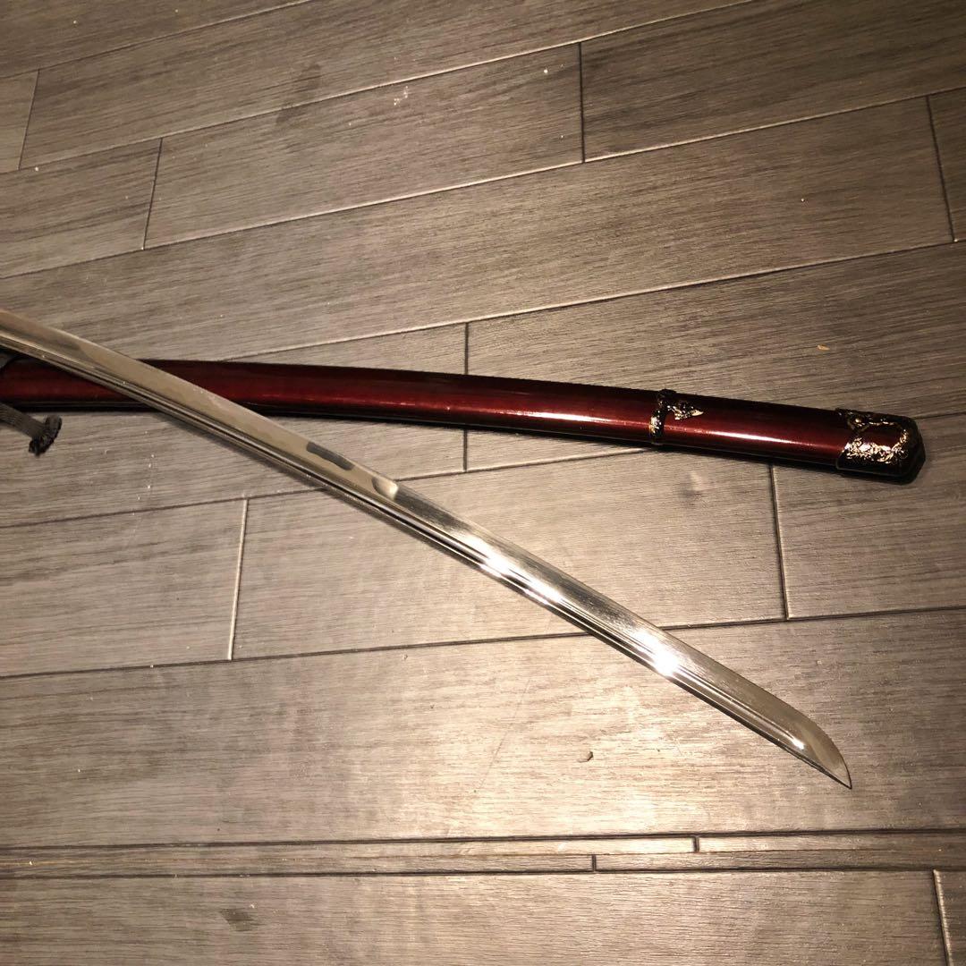 高級居合刀　高級模造刀　樋入刀身　朱拵え　合金刀身