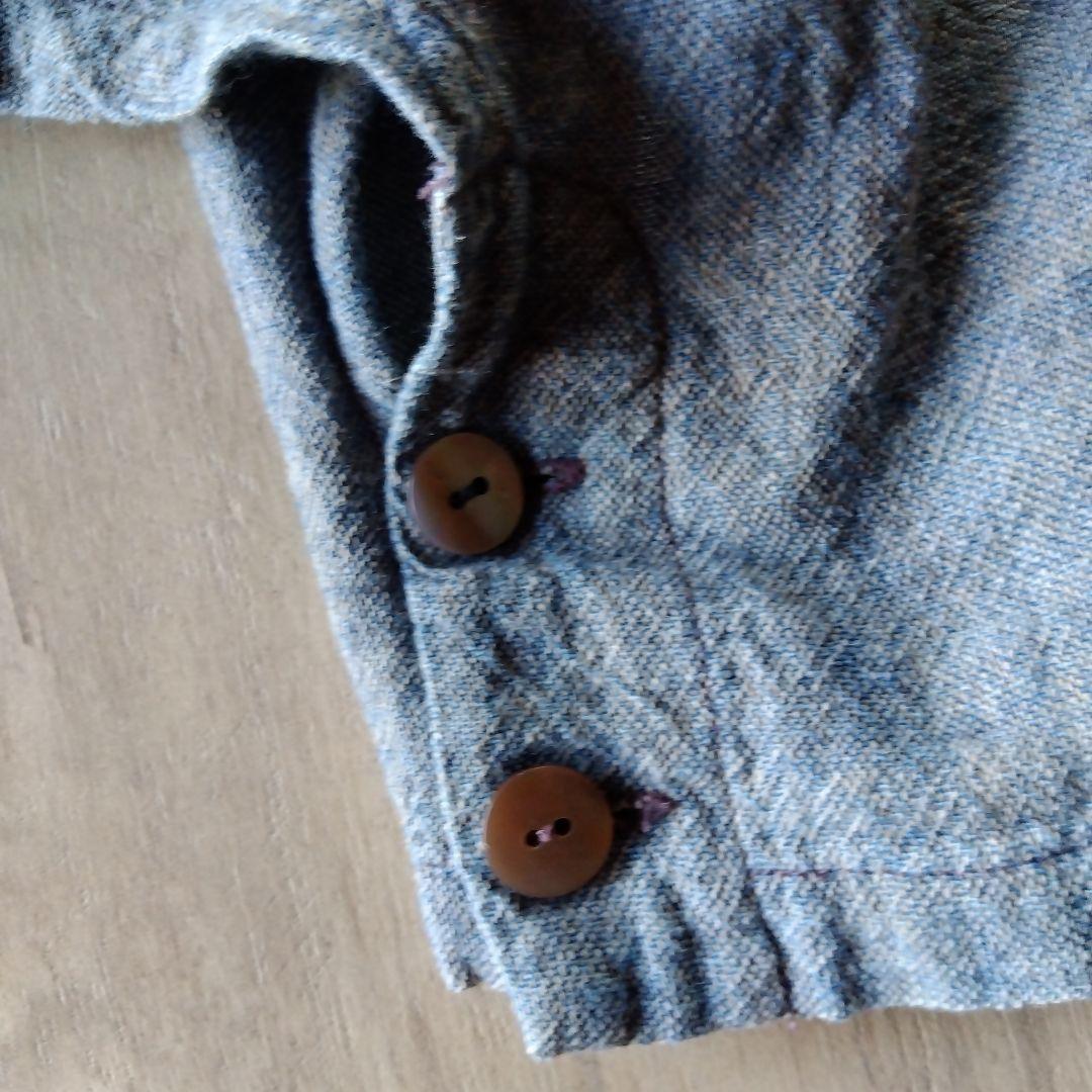 うさとの服　モモンガパンツ　巻きスカート付き　藍染　綿麻　ヘンプ　usaato