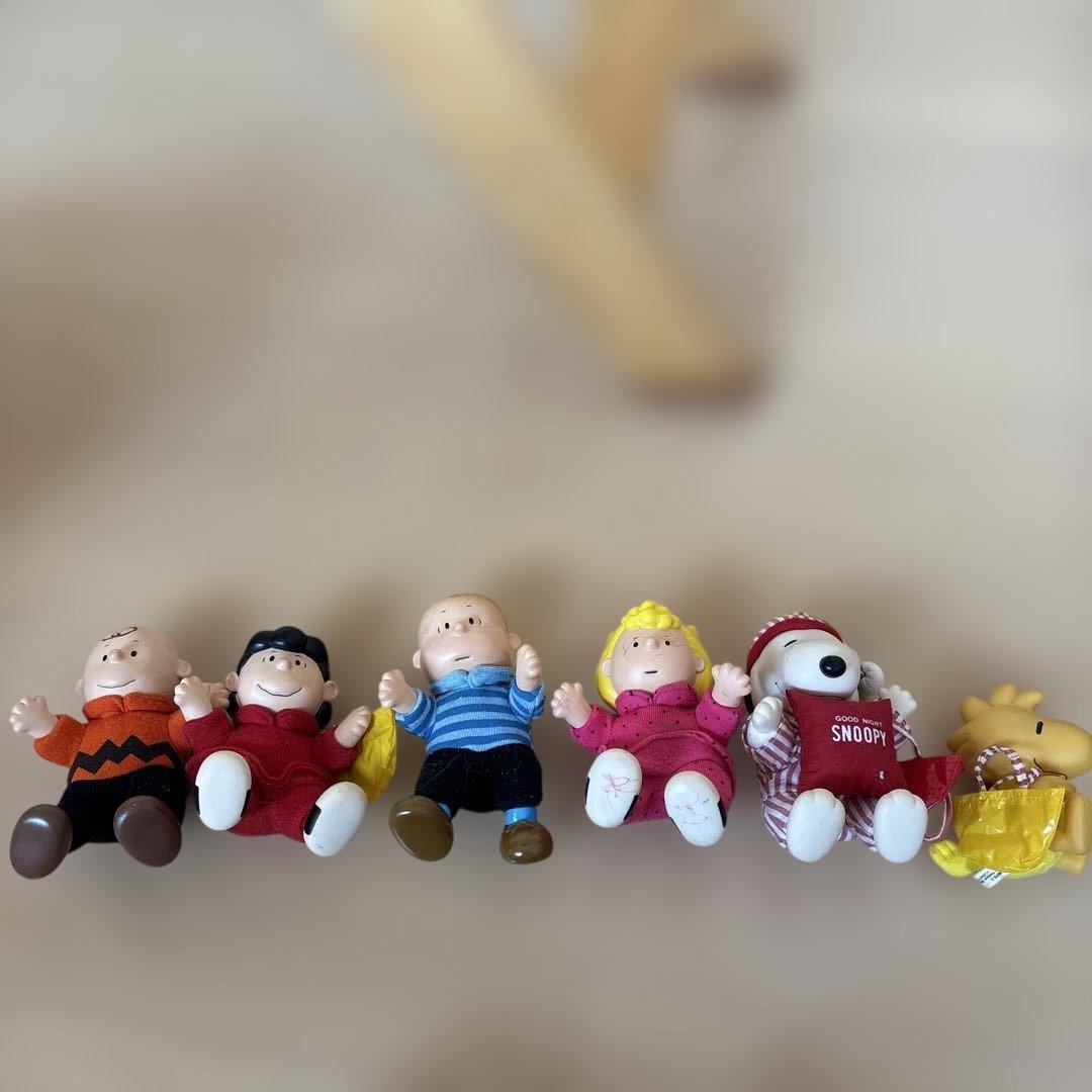 スヌーピー布服＋ソフビセット90年代ヴィンテージPEANUTS製 スヌーピー あそんで！ 1950s ヴィンテージスヌーピー Sサイズ