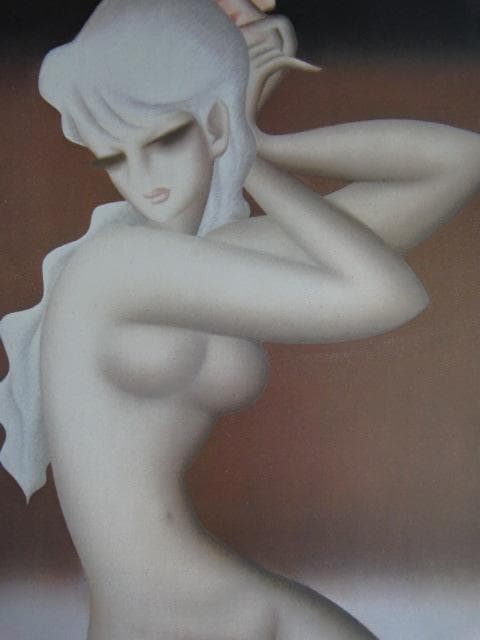 東郷青児、花を飾る、希少な大判額装用画集より、状態良好