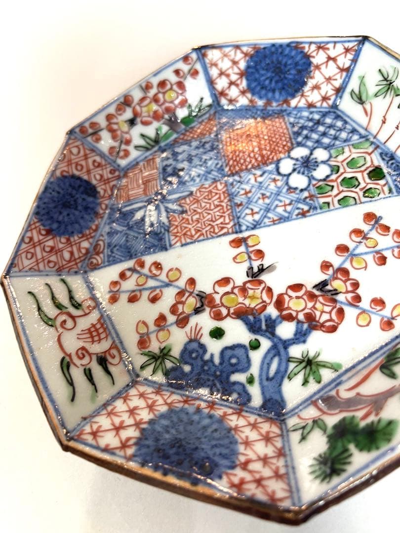 九谷焼　名匠　須田菁華　色絵　祥瑞松竹梅文皿