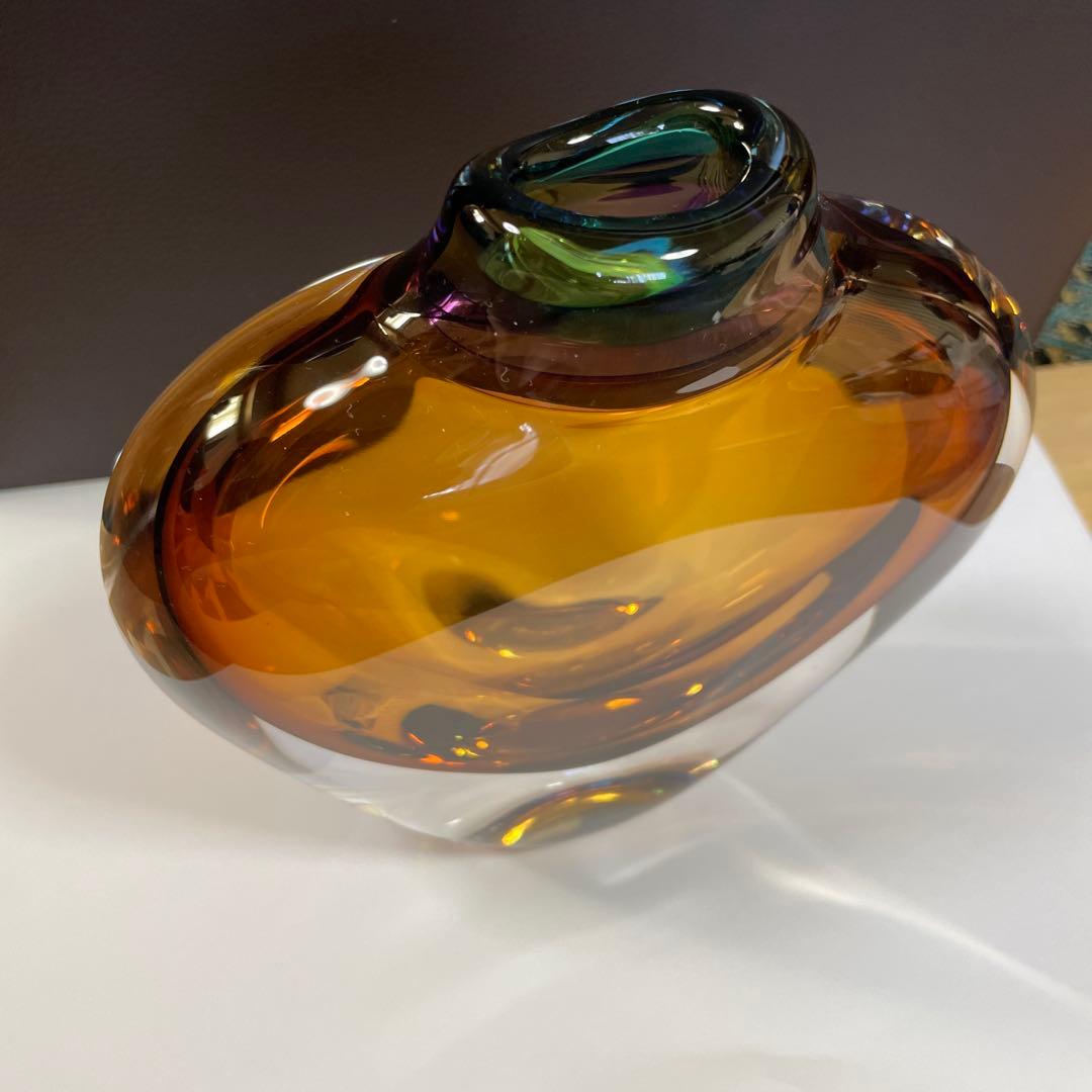 土屋章 ガラス工芸品 ガラス花瓶 一輪挿し