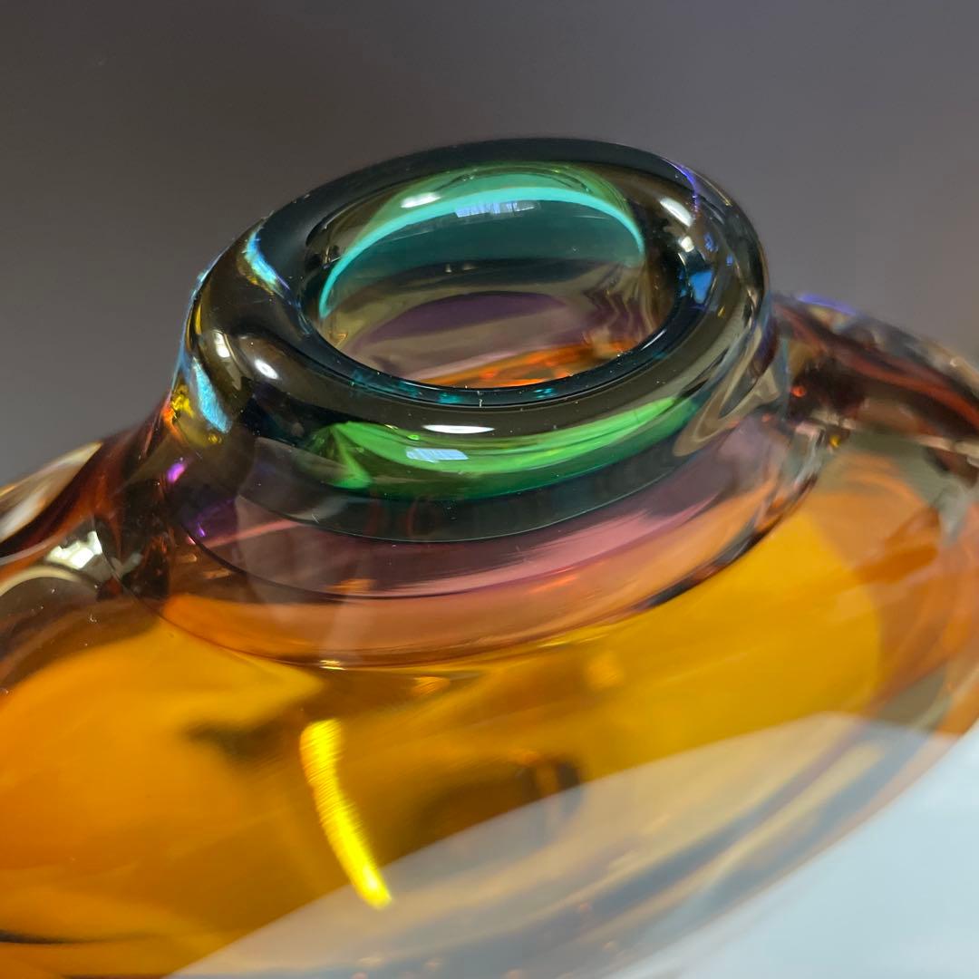 土屋章 ガラス工芸品 ガラス花瓶 一輪挿し