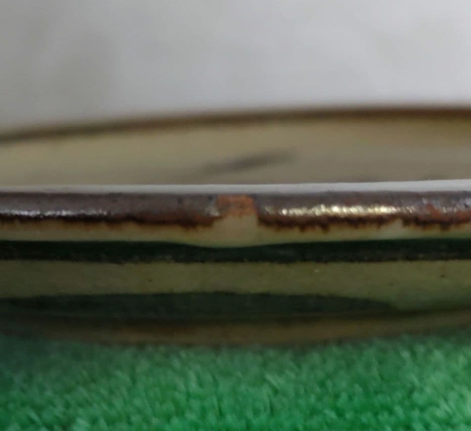 富本憲吉自作】土焼鉄描銅彩葡萄模様皿 3枚セット