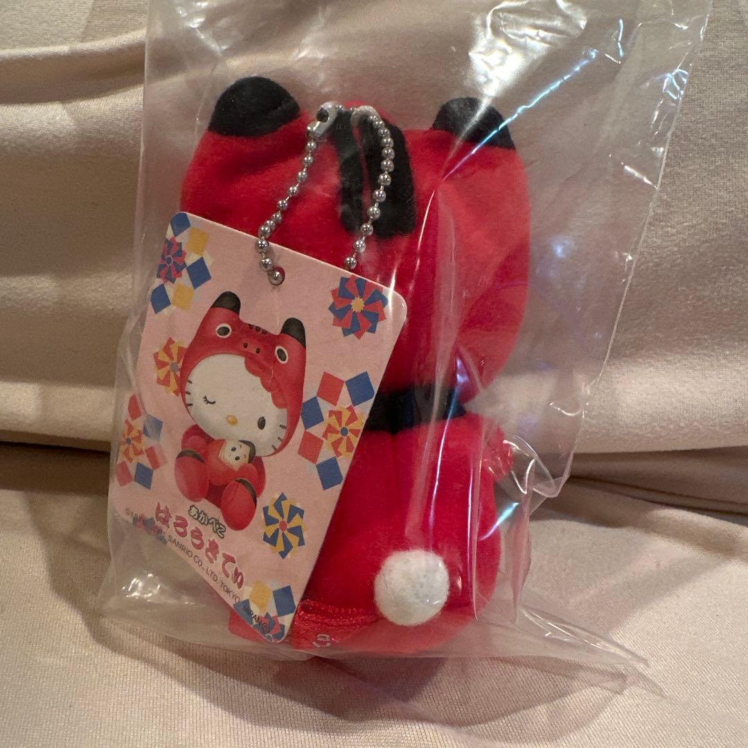 ハローキティ　ご当地キティ　福島限定　あかべこ　赤べこ　ぬいぐるみ　マスコット