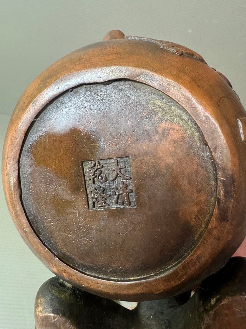 2856 中国骨董 大清乾隆銘 純銅製 聖女 急須 時代物