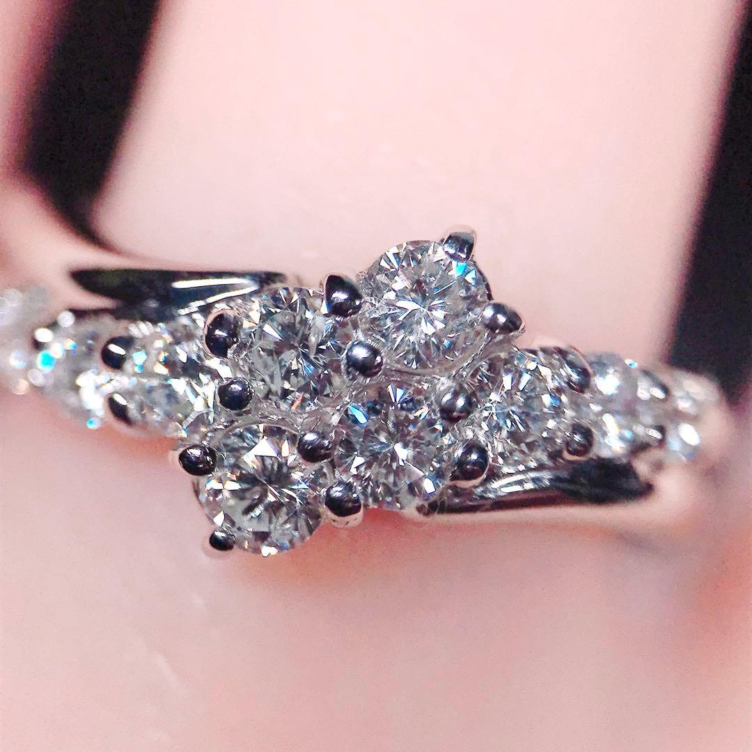 0.71ct セイコー ジュエリー ダイヤモンドリング PT900 ウェーブ