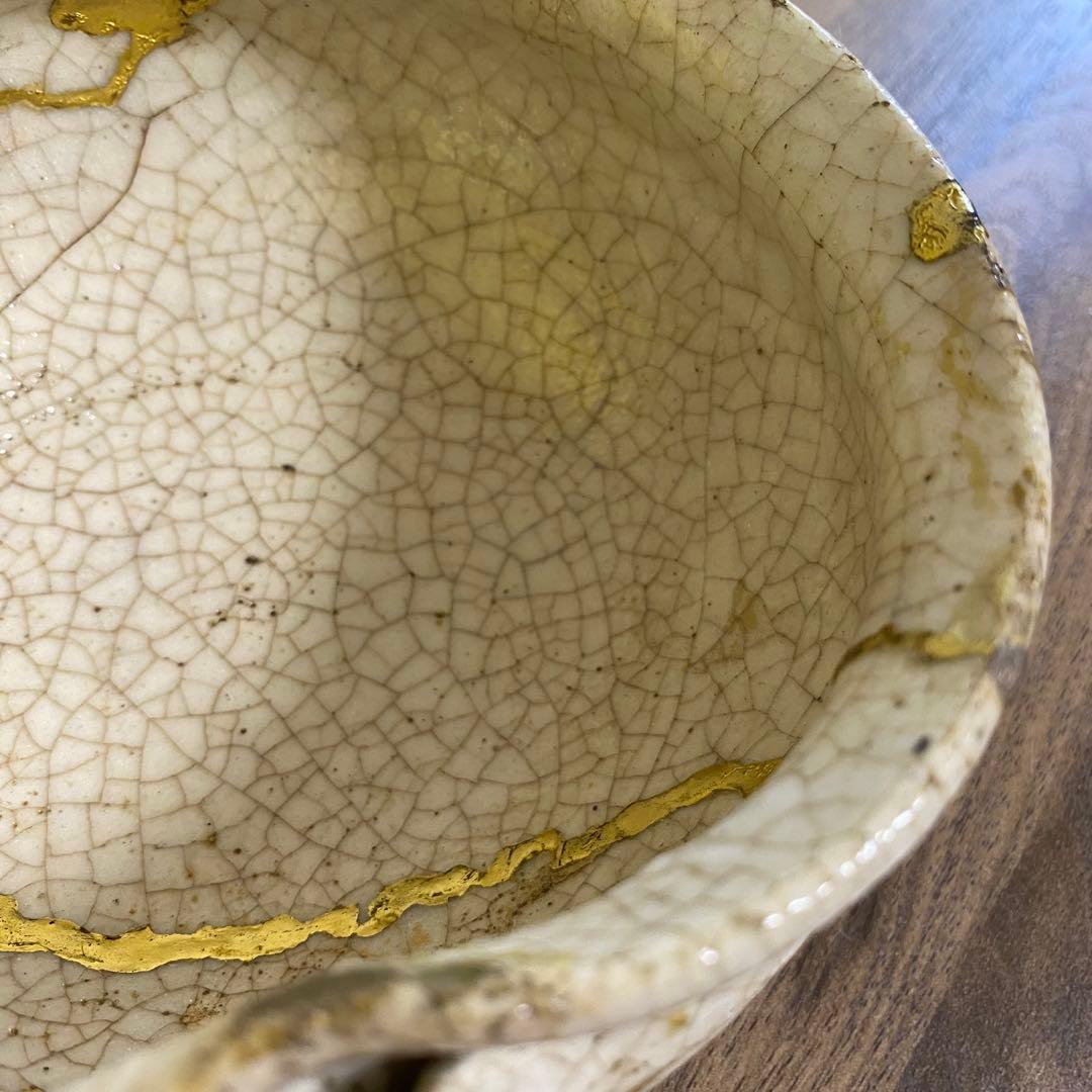 希少 状態良 志野片口茶碗 江戸後期 金箔揃 - メルカリ