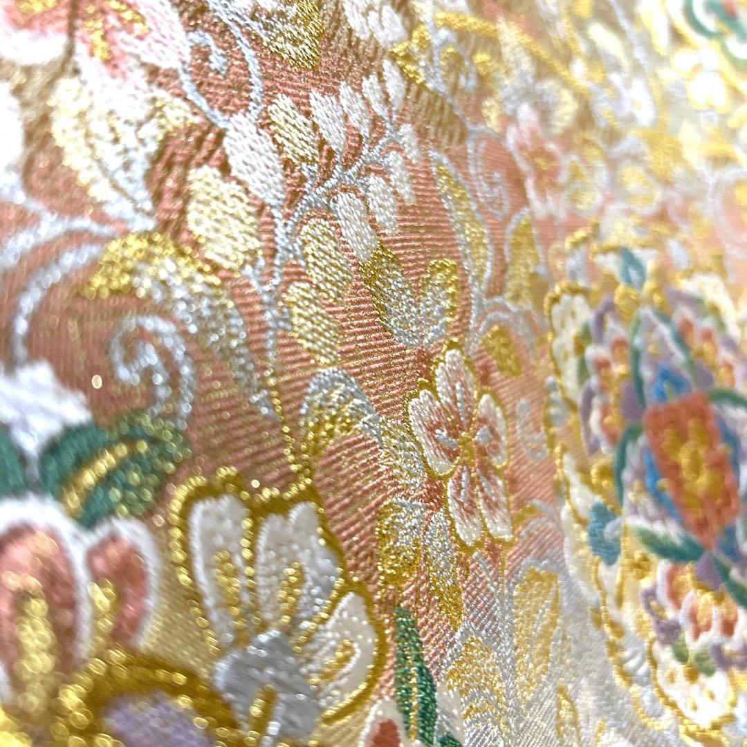 専用ページ　正絹　袋帯《吉祥花紋様》