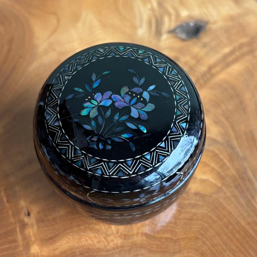 螺鈿細工 棗 木製 茶道具