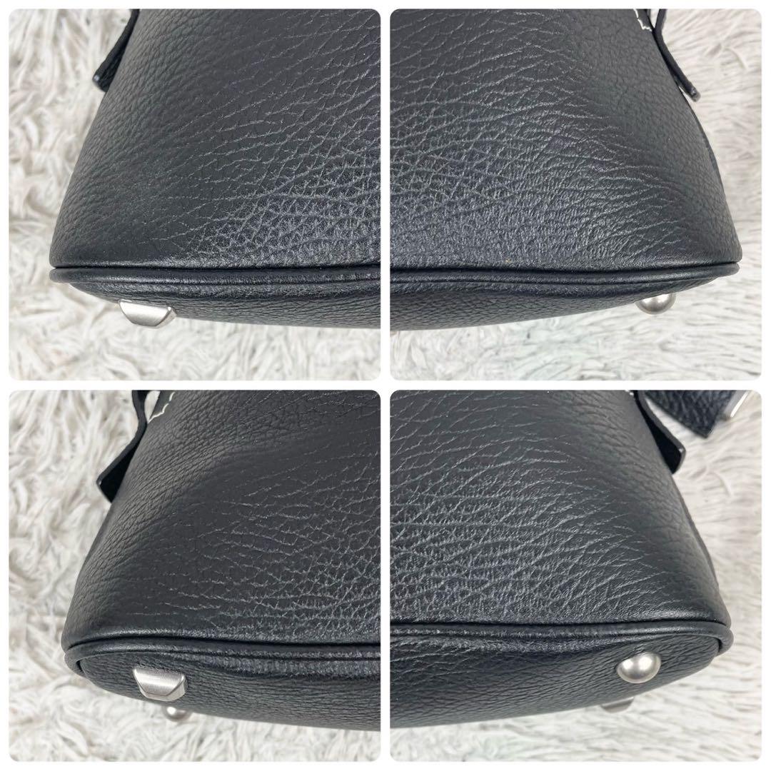 美品 メゾンマルジェラ レザー 2WAY ショルダーバッグ 5ac ブラック