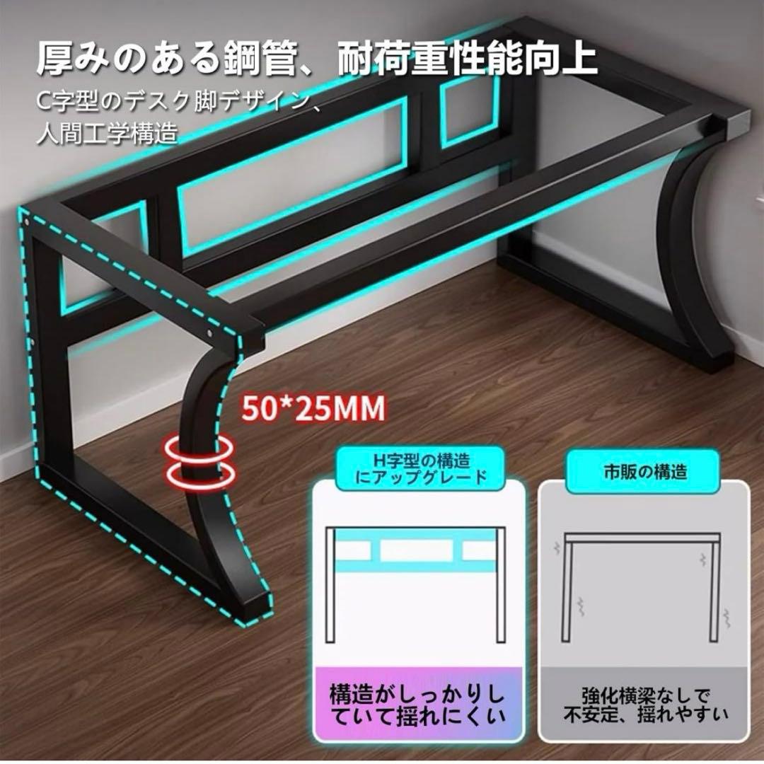 新品 パソコンデスク 勉強机 組み立て簡単 木製 ゲーミングデスク 机